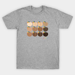 Rainbow Peach Emoji Grid T-Shirt